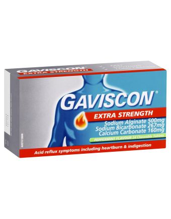 Gaviscon Extra Strength Heartburn & Indigestion Relief Peppermint 24 Tablets
