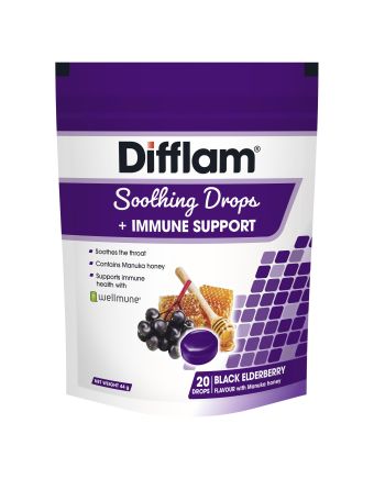 Difflam Soothing Drops + Immune Support Black Elderberry 20 Drops