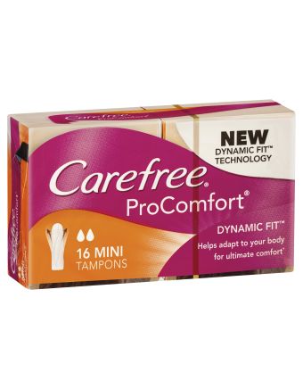 Carefree ProComfort Mini Tampons 16 Pack