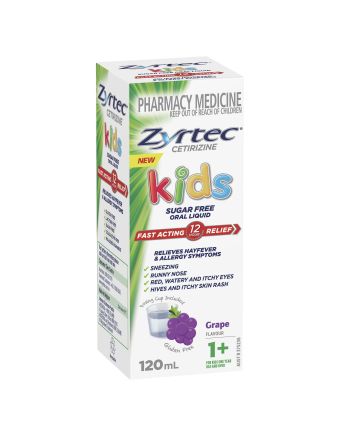 Zyrtec Kids Allergy & Hayfever Oral Liquid Grape 120ml