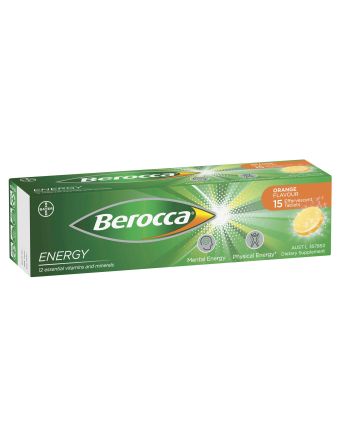 Berocca Energy Orange Effervescent Tablets 15 Pack