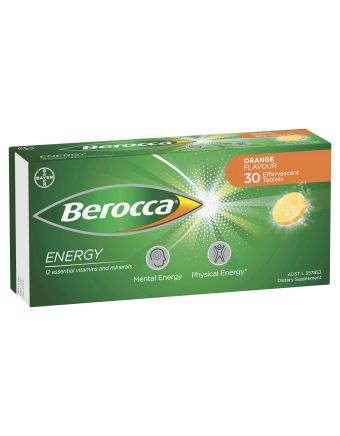 Berocca Energy Orange Effervescent Tablets 30 Pack