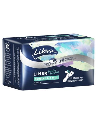 Libra Double 2 in 1 Thin Liners 25 Pack