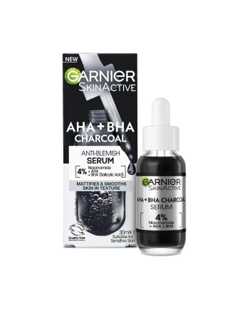 Garnier Pure Active AHA + BHA Charcoal Serum 30ml
