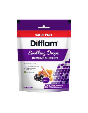 Difflam Soothing Drops + Immune Support Black Elderberry 42 Drops