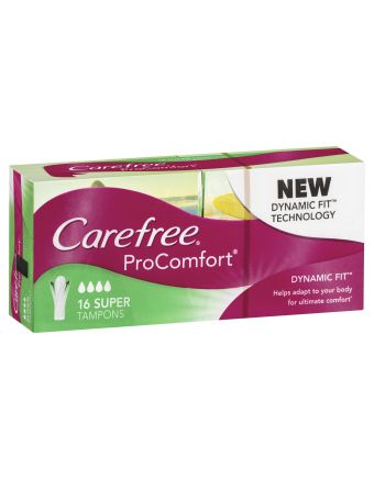 Carefree ProComfort Tampons Super 16 Pack