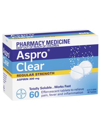 Aspro Clear Pain Relief 300mg 60 Soluble Tablets