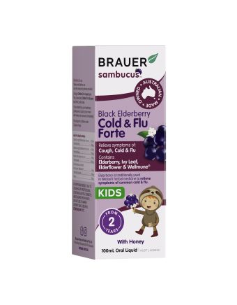 Brauer Sambucus Black Elderberry Kids Cold & Flu Forte 100ml