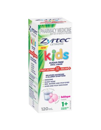 Zyrtec Kids Allergy & Hayfever Oral Liquid Bubblegum 120ml