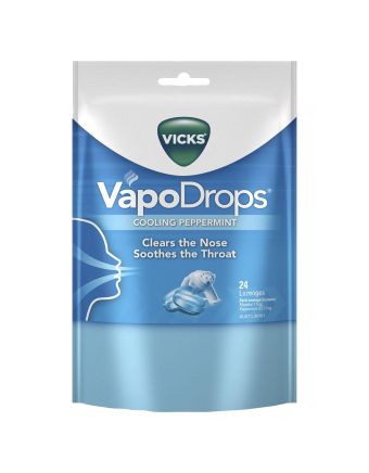 Vicks VapoDrops Cooling Peppermint Lozenges 24 Pack