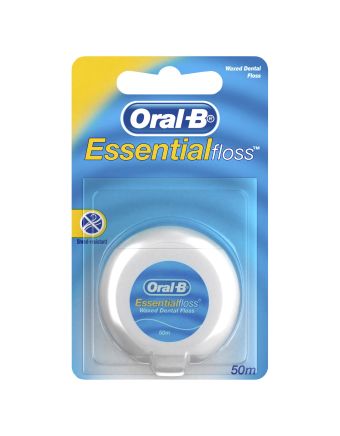Oral B EssentialFloss Waxed Dental Floss 50m