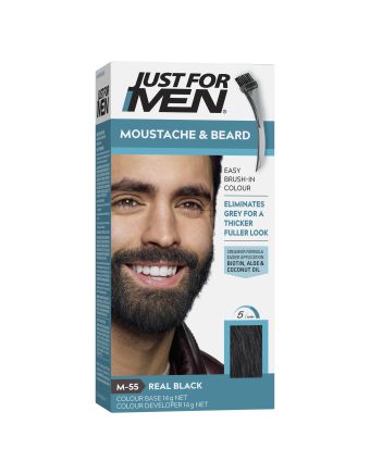Just For Men Moustache & Beard Brush-In Colour Gel 46 Real Black