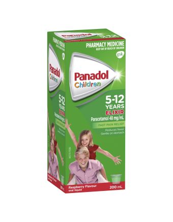 Panadol Children's 5-12 Years Elixir Oral Liquid Raspberry Flavour 200mL