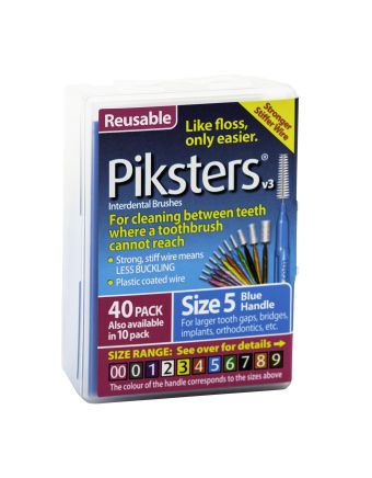 Piksters Interdental Brush Size 5 Blue 40 Pack