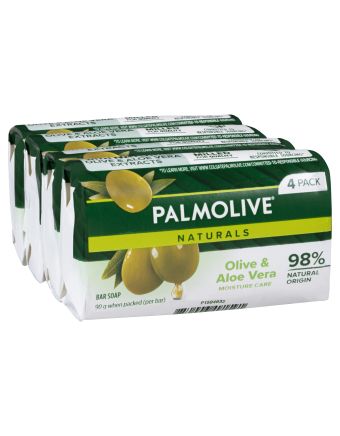 Palmolive Naturals Moisture Care Soap with Olive & Aloe Vera 90g - 4 Pack