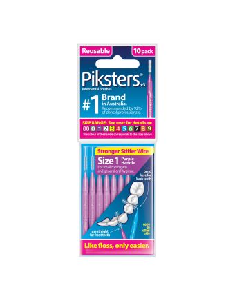 Piksters Interdental Brush Size 1 Purple 10 Pack 