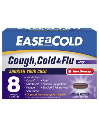 Ease a Cold Cough Cold & Flu Day Only 20 Softgel Capsules