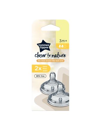 Tommee Tippee Closer to Nature Medium Flow Teats 2 Pack