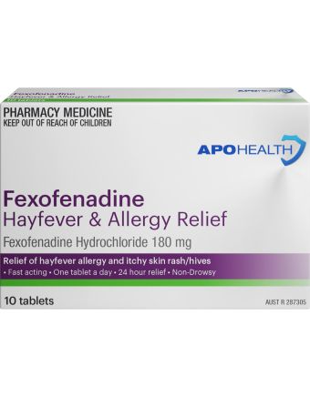 ApoHealth Fexofenadine 180mg 10 Tablets