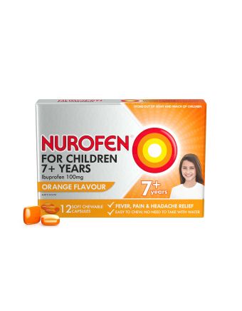 Nurofen For Children 100mg Ibuprofen Orange 12 Chewable Capsules