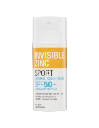 Invisible Zinc Sport Mineral Sunscreen SPF 50+ Cream 100mL