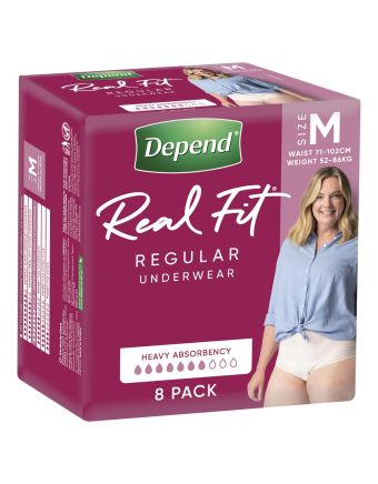 Depend Women Real Fit Underwear Medium 8 Pack
