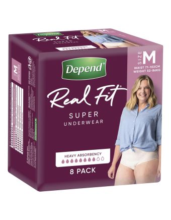 Depend Women Real Fit Underwear Super Medium 8 Pack