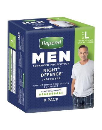Depend Men Real Fit Underwear Night Defence Large 8 Pack