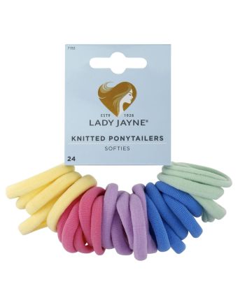 Lady Jayne Pastel Soft Knitted Ponytailers 24 Pack
