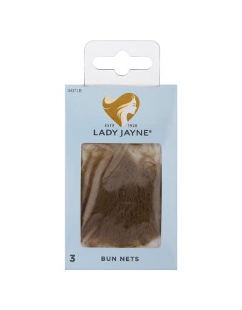 Lady Jayne Bun Nets, Light Brown, Pack 3