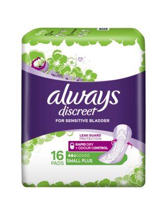 Always Discreet For Sensitive Bladder Small Plus 16 Pads