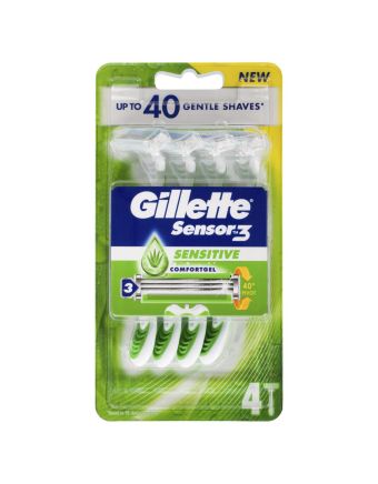 Gillette Sensor 3 Sensitive Disposable Razor 4 Pack