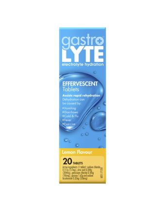 Gastrolyte Effervescent Lemon 20 Tablets 
