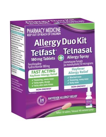 Allergy Duo Kit Telfast 180mg 30 Tablets + Telnasal Allergy Spray 140 Metered Sprays