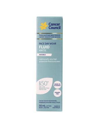 Cancer Council Day Wear Face Fluid Matte Invisible SPF50+ 50ml