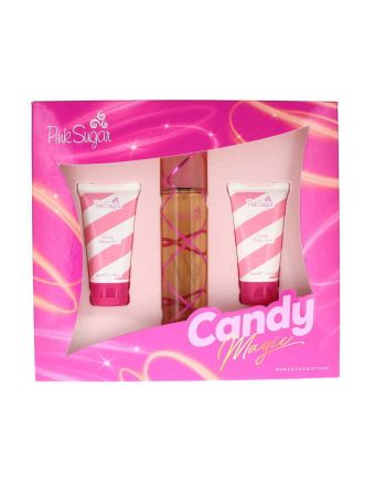 Aquolina Ladies Pink Sugar Candy Magic EDT 100ml & Shower Gel 50ml & Body Lotion 50ml 3 Piece Gift Set
