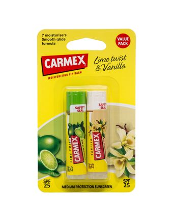 Carmex Lip Calm Lime & Vanilla Stick Spf 25 2 Pack