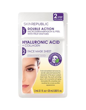 Skin Republic 2 Step Hyaluronic+Collagen Face Mask 