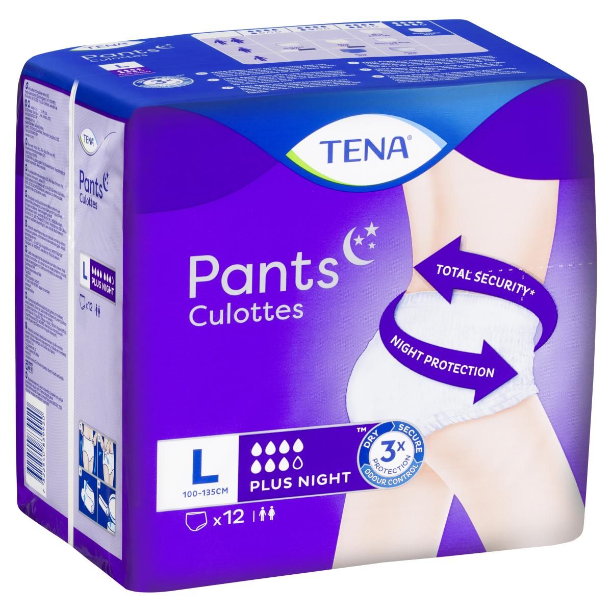 Tena Pants Plus Night Large 12 Pack - Direct Chemist Outlet