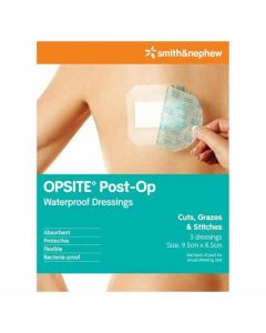Opsite Post Op Dressing 9.5cm X 8.5cm Waterproof Barrier Dressing 3 Pack