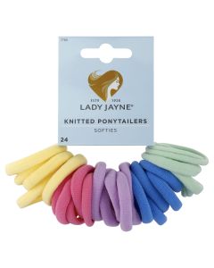 Lady Jayne Pastel Soft Knitted Ponytailers 24 Pack