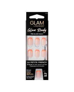 Manicare Glam Ready Pre-Glued Nails La Petite French 30pcs 