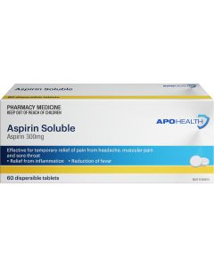 ApoHealth Aspirin Soluble 300mg 60 Tablets