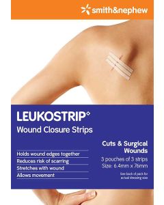 Leukostrip Wound Closure Strips 6.4 x 76mm 3 Pack