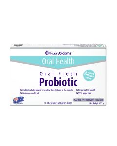 Henry Blooms Oral Fresh Probiotic 30 Chewable Mint Tablets