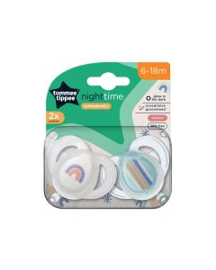 Tommee Tippee Closer to Nature Night Time Soothers 6-18 Months 2 Pack Assorted