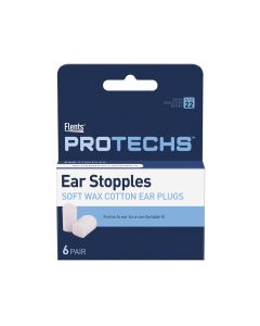 Flents Ear Stopples Soft Wax-Cotton Ear Plugs 6 Pair