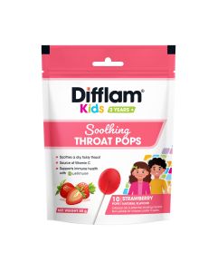 Difflam Kids Soothing Throat Pops Strawberry 10 Pack