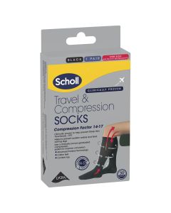 Scholl Flight Compression Socks Unisex Black Size 6-9