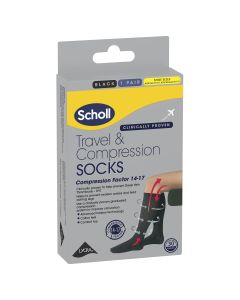 Scholl Flight Compression Socks Unisex Black Size 9-12